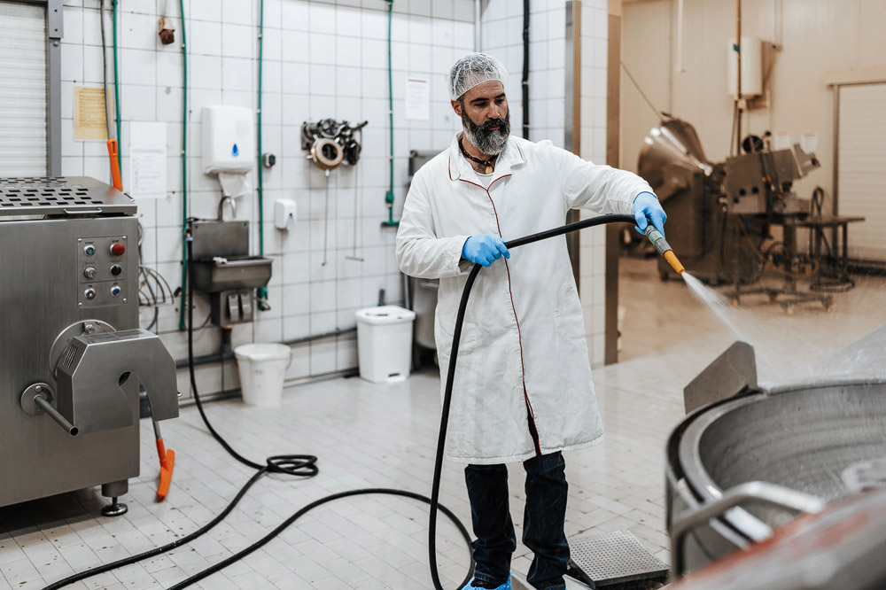 Cleaning industrial machinery